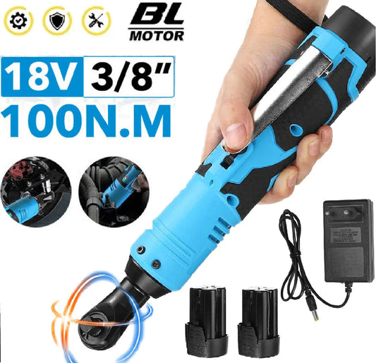 Llave de trinquete francesa de ángulo recto, herramienta eléctrica recargable, 18V, 3/8 pulgadas