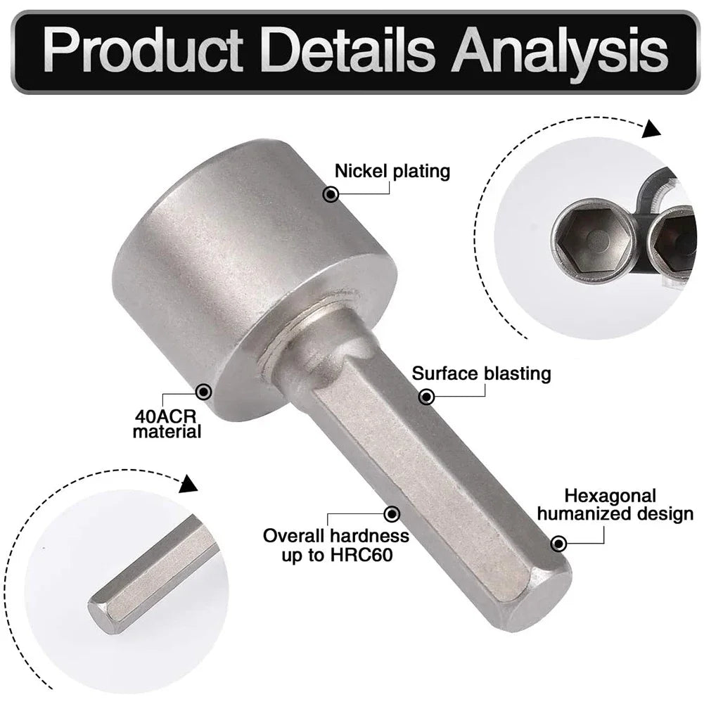 9pcs/set 5mm-13mm Hex Sockets Sleeve Nozzles Nut Driver Set Screwdriver Set Schroevendraaier Set Bits Sets Tools Socket Wrenches