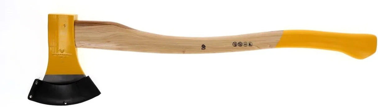 Hacha ILTIS®, mango de madera de nogal americano, hoja pulida 145 mm, 700 mm de largo, con pie vaca, OX 10 H-1207