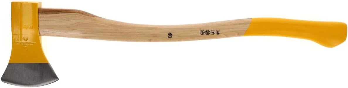 Hacha ILTIS®, mango de madera de nogal americano, hoja pulida 145 mm, 700 mm de largo, con pie vaca, OX 10 H-1207