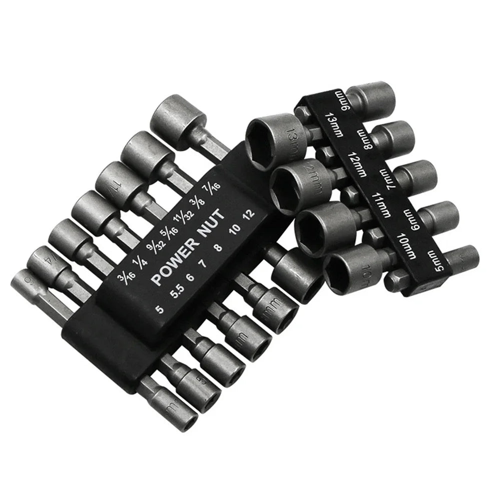 9pcs/set 5mm-13mm Hex Sockets Sleeve Nozzles Nut Driver Set Screwdriver Set Schroevendraaier Set Bits Sets Tools Socket Wrenches