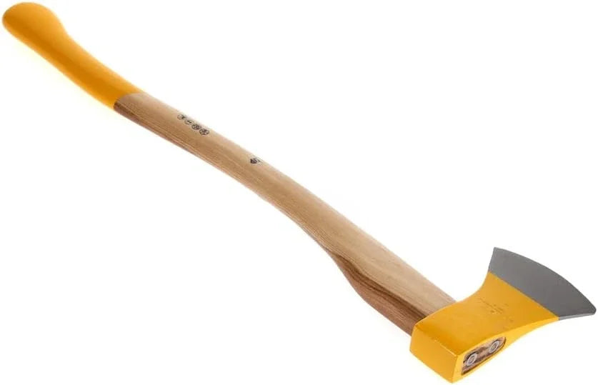 Hacha ILTIS®, mango de madera de nogal americano, hoja pulida 145 mm, 700 mm de largo, con pie vaca, OX 10 H-1207