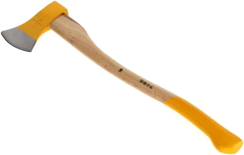 Hacha ILTIS®, mango de madera de nogal americano, hoja pulida 145 mm, 700 mm de largo, con pie vaca, OX 10 H-1207
